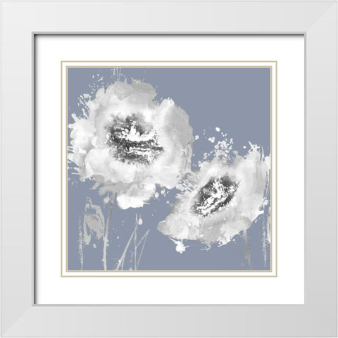 Flower Burst on Grey II White Modern Wood Framed Art Print with Double Matting by Austin, Vanessa