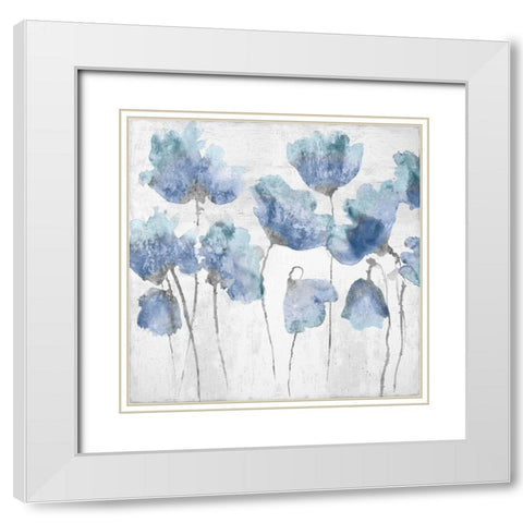 Indigo Friends I White Modern Wood Framed Art Print with Double Matting by Austin, Vanessa