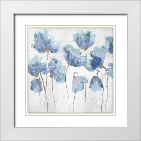 Indigo Friends I White Modern Wood Framed Art Print with Double Matting by Austin, Vanessa