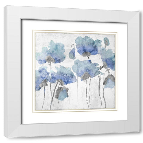 Indigo Friends II White Modern Wood Framed Art Print with Double Matting by Austin, Vanessa
