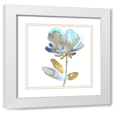 Fresh Bloom Aqua II White Modern Wood Framed Art Print with Double Matting by Austin, Vanessa