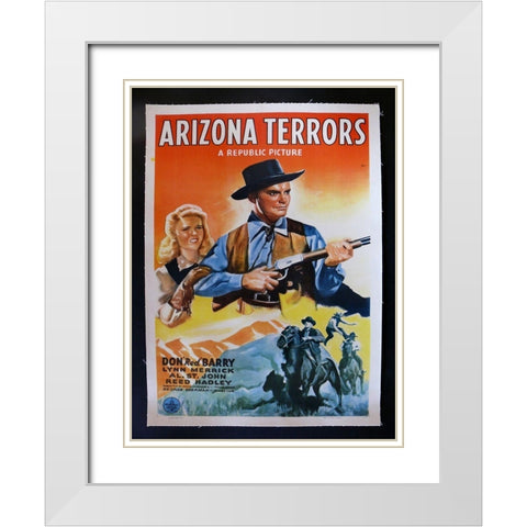 Arizona Terrors White Modern Wood Framed Art Print with Double Matting by Anonymous