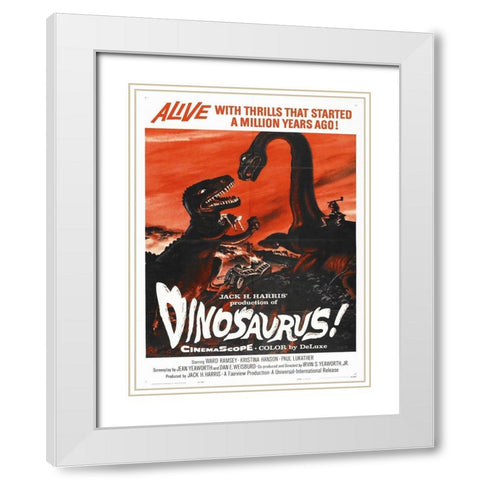Dinosaurus White Modern Wood Framed Art Print with Double Matting by Anonymous