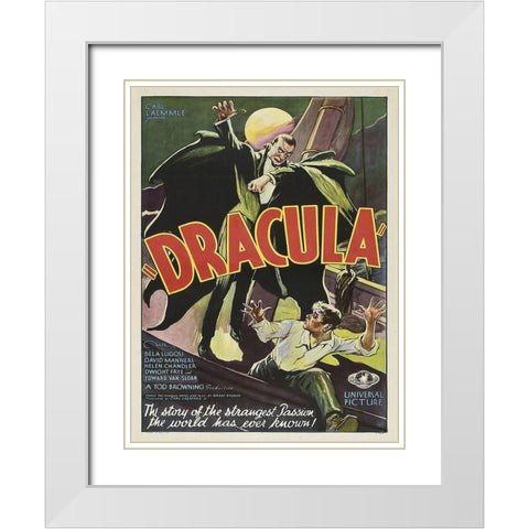 Dracula 1931 White Modern Wood Framed Art Print with Double Matting by Anonymous