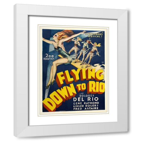 Flying Down To Rio White Modern Wood Framed Art Print with Double Matting by Anonymous
