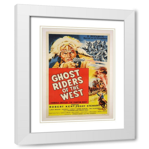 Ghost Rider White Modern Wood Framed Art Print with Double Matting by Anonymous