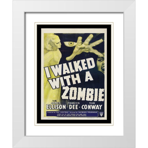 I Walked With A Zombie White Modern Wood Framed Art Print with Double Matting by Anonymous