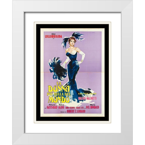La Donna Piu Bella Del Mondo White Modern Wood Framed Art Print with Double Matting by Anonymous