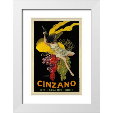 Cinzano, 1920 White Modern Wood Framed Art Print with Double Matting by Cappiello, Leonetto