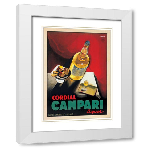 Cordial Campari White Modern Wood Framed Art Print with Double Matting by Nizzoli, Marcello
