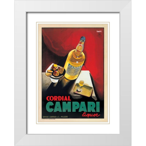 Cordial Campari White Modern Wood Framed Art Print with Double Matting by Nizzoli, Marcello