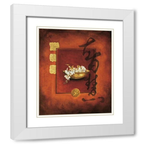 Wisdom White Modern Wood Framed Art Print with Double Matting by Wong-Li