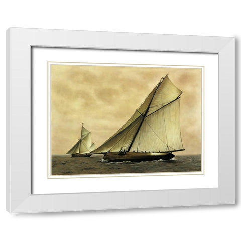 Cicely-1908 White Modern Wood Framed Art Print with Double Matting by Matthews, William