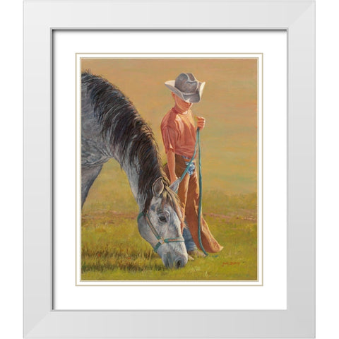 Learning the Ropes White Modern Wood Framed Art Print with Double Matting by Dudley, June
