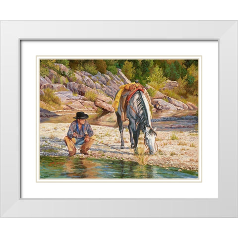 Taking Ten White Modern Wood Framed Art Print with Double Matting by Dudley, June