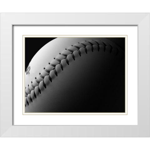 Softball White Modern Wood Framed Art Print with Double Matting by Reynolds, Richard