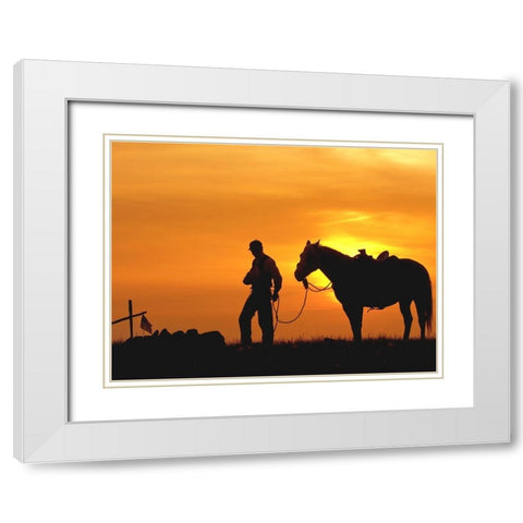 Evening Visit White Modern Wood Framed Art Print with Double Matting by Dawson, Robert