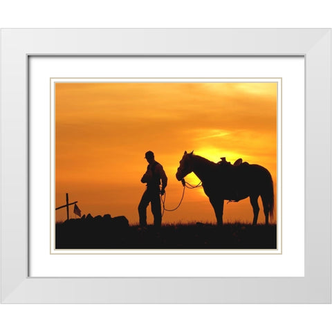 Evening Visit White Modern Wood Framed Art Print with Double Matting by Dawson, Robert