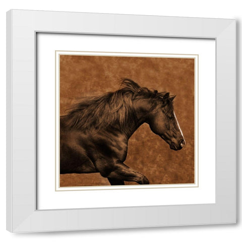 Eastward Gallop White Modern Wood Framed Art Print with Double Matting by Dawson, Robert