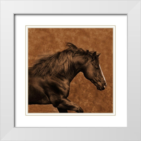 Eastward Gallop White Modern Wood Framed Art Print with Double Matting by Dawson, Robert