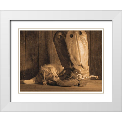 Dixie Sepia White Modern Wood Framed Art Print with Double Matting by Dawson, Robert