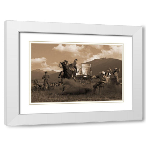 Bucking the Biscuits White Modern Wood Framed Art Print with Double Matting by Dawson, Robert