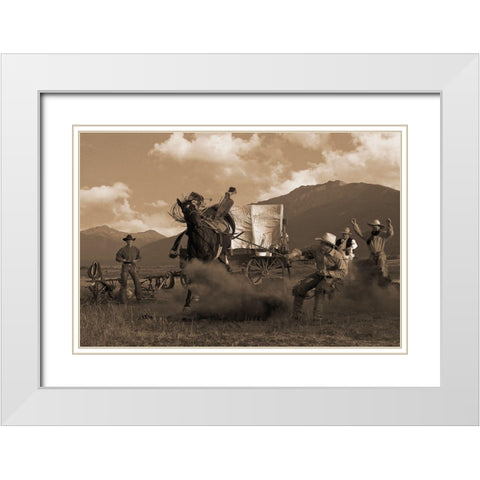 Bucking the Biscuits White Modern Wood Framed Art Print with Double Matting by Dawson, Robert