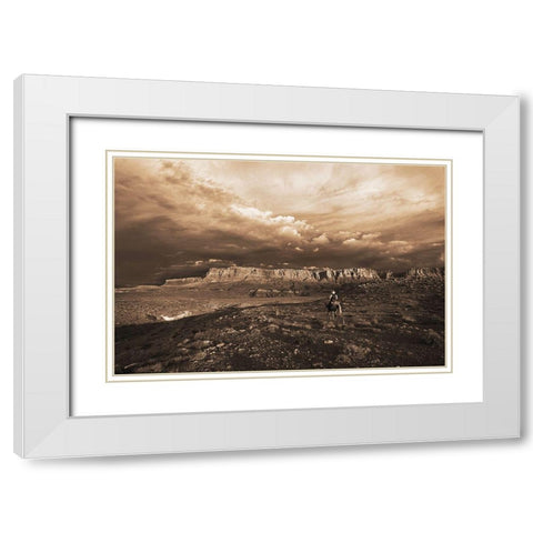 Arizona Morning White Modern Wood Framed Art Print with Double Matting by Dawson, Robert