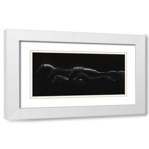 Moonlight Runners White Modern Wood Framed Art Print with Double Matting by Dawson, Robert