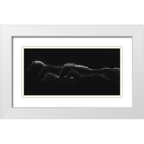 Moonlight Runners White Modern Wood Framed Art Print with Double Matting by Dawson, Robert