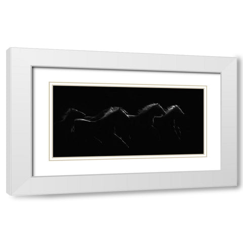 Moonlight Dancers White Modern Wood Framed Art Print with Double Matting by Dawson, Robert