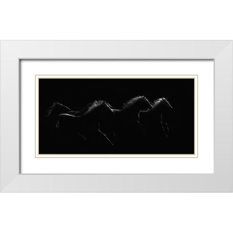 Moonlight Dancers White Modern Wood Framed Art Print with Double Matting by Dawson, Robert
