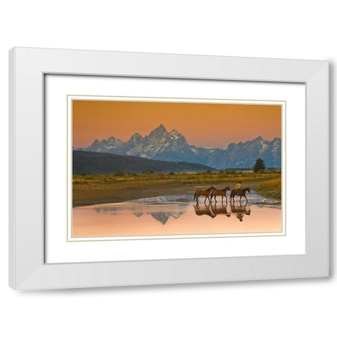 Early Morning White Modern Wood Framed Art Print with Double Matting by Dawson, Robert