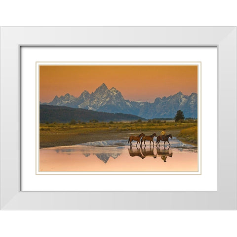 Early Morning White Modern Wood Framed Art Print with Double Matting by Dawson, Robert