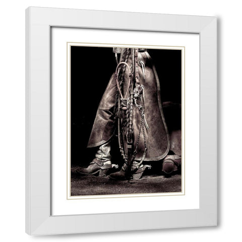 Cowboy II White Modern Wood Framed Art Print with Double Matting by Dawson, Robert