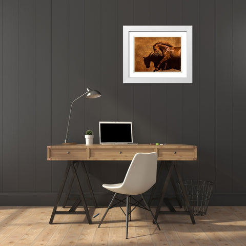 Adobe Dancer White Modern Wood Framed Art Print with Double Matting by Dawson, Robert