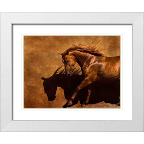 Adobe Dancer White Modern Wood Framed Art Print with Double Matting by Dawson, Robert