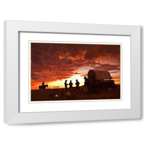 Late for Dinner White Modern Wood Framed Art Print with Double Matting by Dawson, Robert