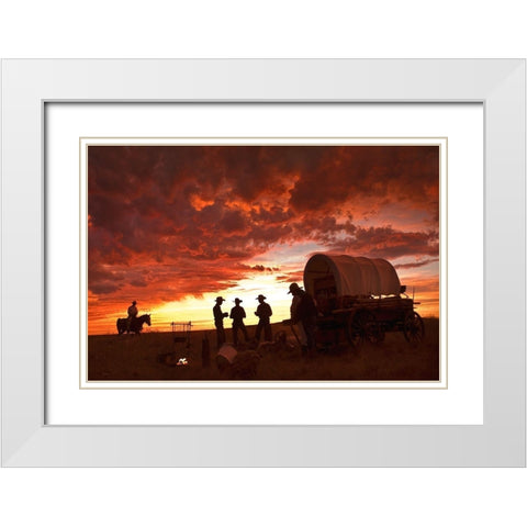 Late for Dinner White Modern Wood Framed Art Print with Double Matting by Dawson, Robert