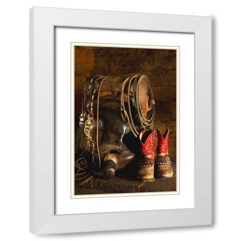 In the Barn White Modern Wood Framed Art Print with Double Matting by Dawson, Robert