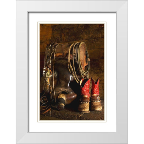 In the Barn White Modern Wood Framed Art Print with Double Matting by Dawson, Robert