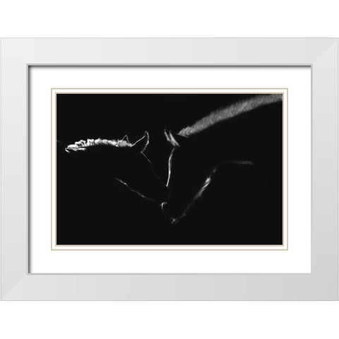 Moonlight Kiss White Modern Wood Framed Art Print with Double Matting by Dawson, Robert