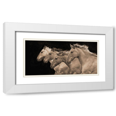Pretty Girls White Modern Wood Framed Art Print with Double Matting by Dawson, Robert