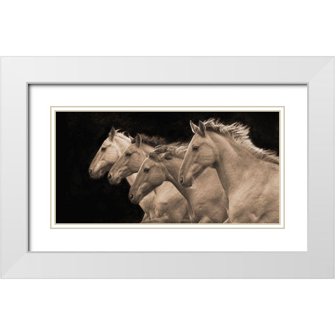 Pretty Girls White Modern Wood Framed Art Print with Double Matting by Dawson, Robert