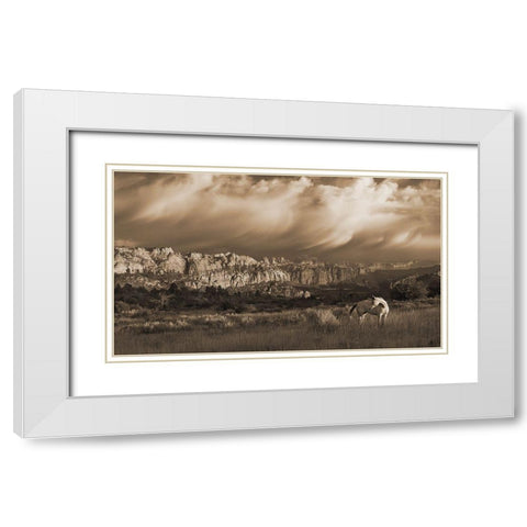 On the Utah Plains White Modern Wood Framed Art Print with Double Matting by Dawson, Robert