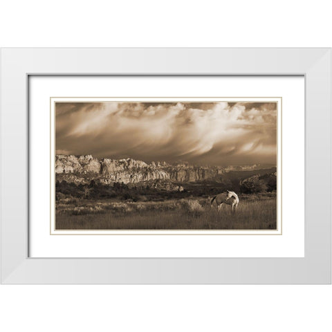 On the Utah Plains White Modern Wood Framed Art Print with Double Matting by Dawson, Robert