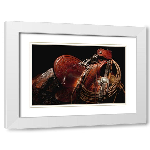 Old Macs Gear White Modern Wood Framed Art Print with Double Matting by Dawson, Robert