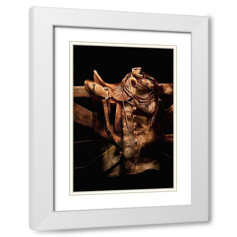 Ranch Gear White Modern Wood Framed Art Print with Double Matting by Dawson, Robert