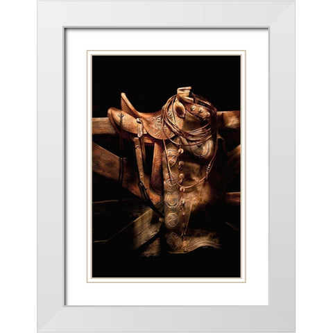 Ranch Gear White Modern Wood Framed Art Print with Double Matting by Dawson, Robert