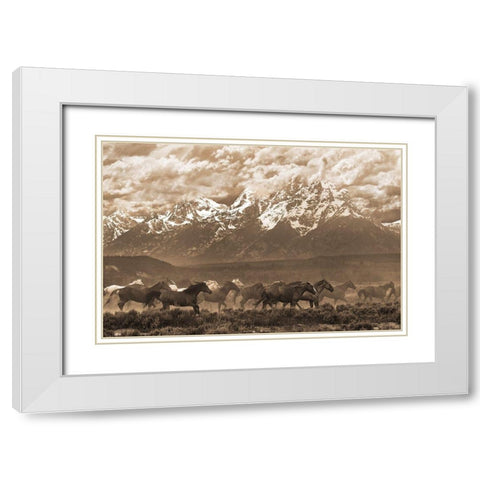 Racing the Storm I White Modern Wood Framed Art Print with Double Matting by Dawson, Robert